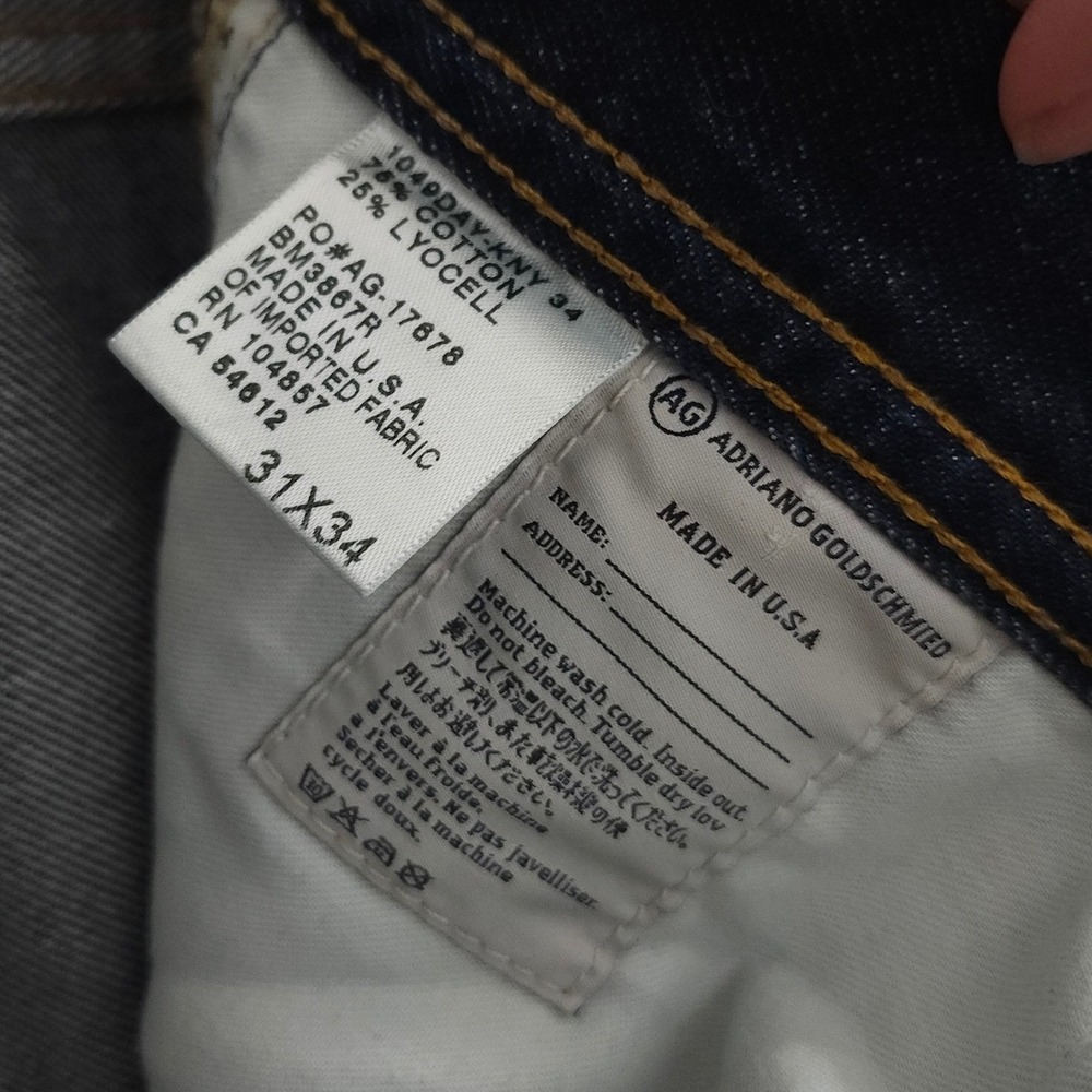 AG Adriano Goldschmied The Protege Straight Leg Jeans Dark Indigo Made in USA - Picture 8 of 12